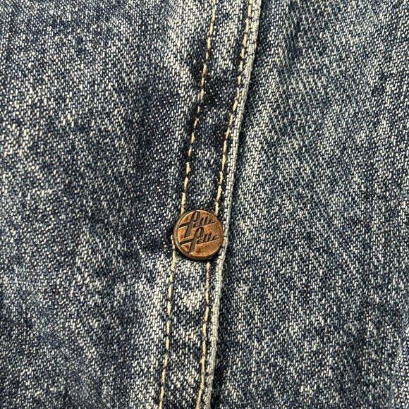 Vintage Pelle Pelle Jacket Mens XL Denim Jean Mark Buchanan Coat y2k Hip Hop Rap - Picture 8 of 13